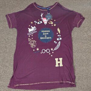 Harry Potter Heading Home to Hogwarts Nightie Night Dress Burgundy Sz Medium-NWT